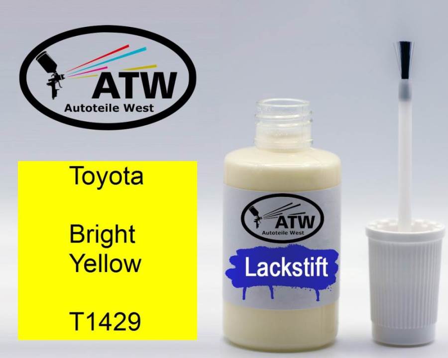 Toyota, Bright Yellow, T1429: 20ml Lackstift, von ATW Autoteile West.